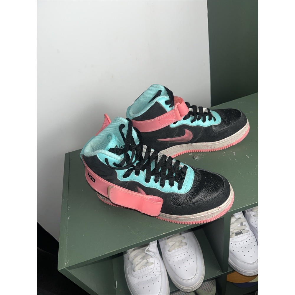 Nike Air Force 1 High Top Size 7.5 By You Multicolor Leather Shoes Sneakers